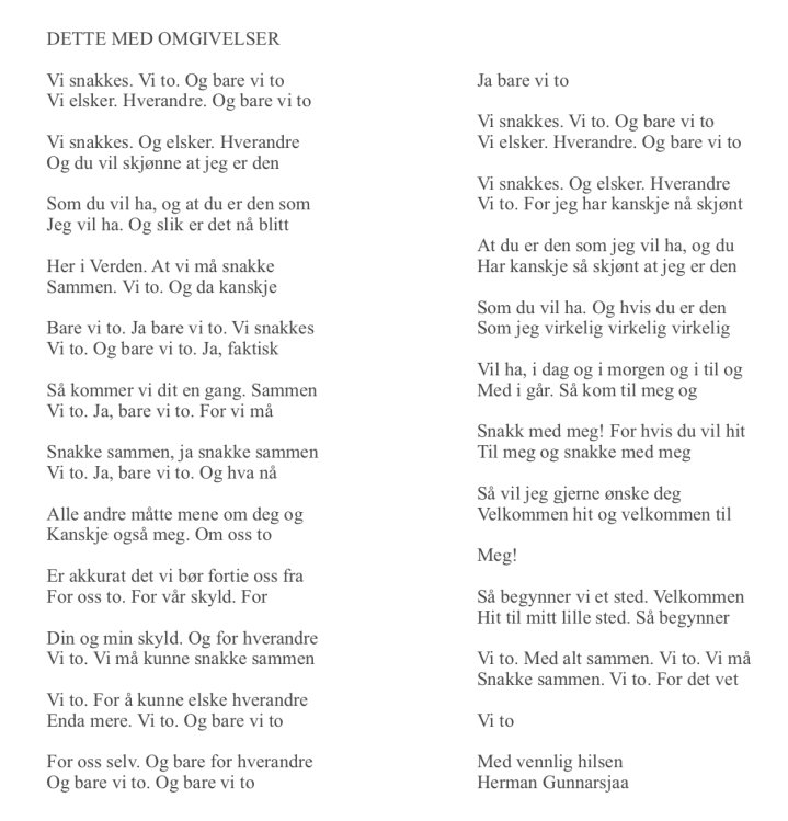 DETTE MED OMGIVELSER