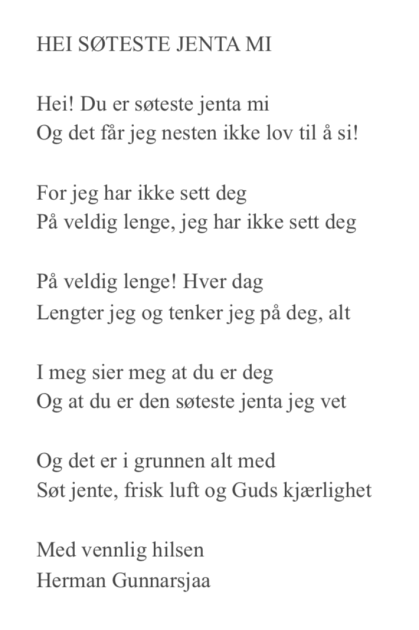 HEI SØTESTE JENTA MI