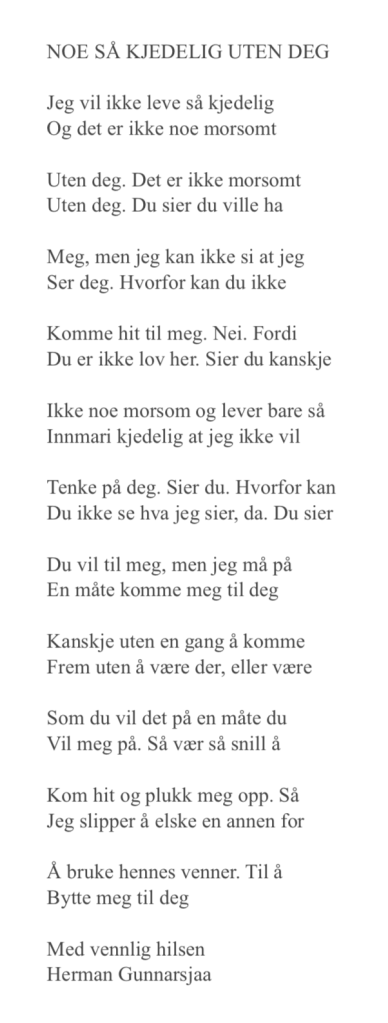 NOE SÅ KJEDELIG UTEN DEG