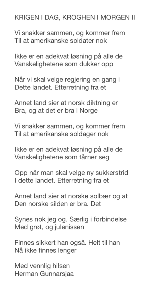 KRIGEN I DAG, KROGHEN I MORGEN II