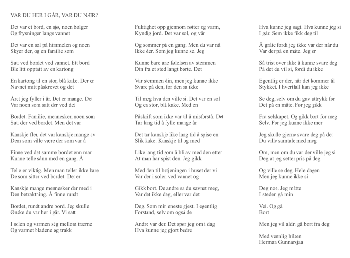 VAR DU HER I GÅR, VAR DU NÆR?