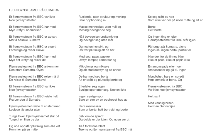 FJERNSYNSTEAMET PÅ SUMATRA