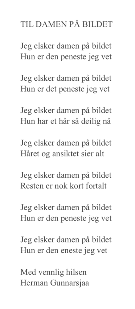 TIL DAMEN PÅ BILDET