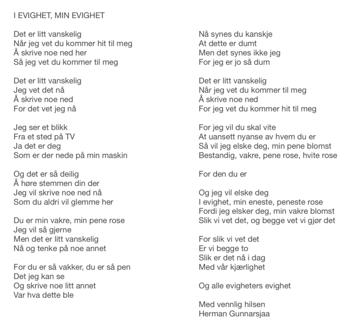 I EVIGHET, MIN EVIGHET