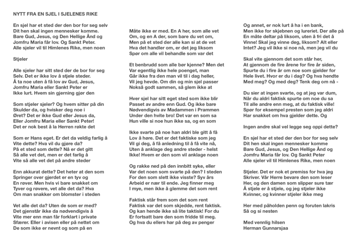 NYTT FRA EN SJEL I SJELENES RIKE