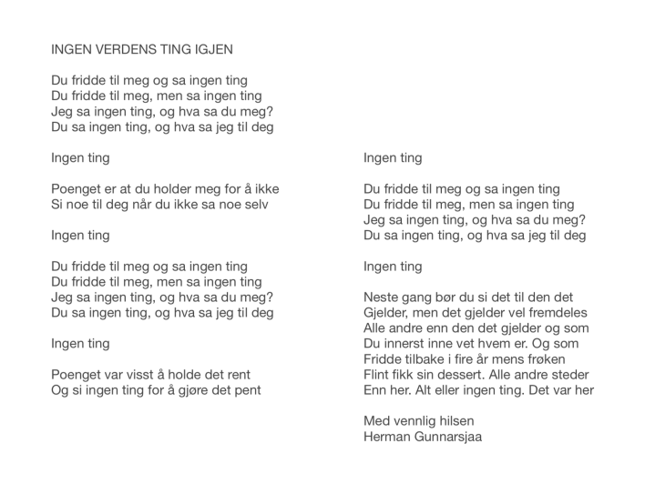 INGEN VERDENS TING IGJEN