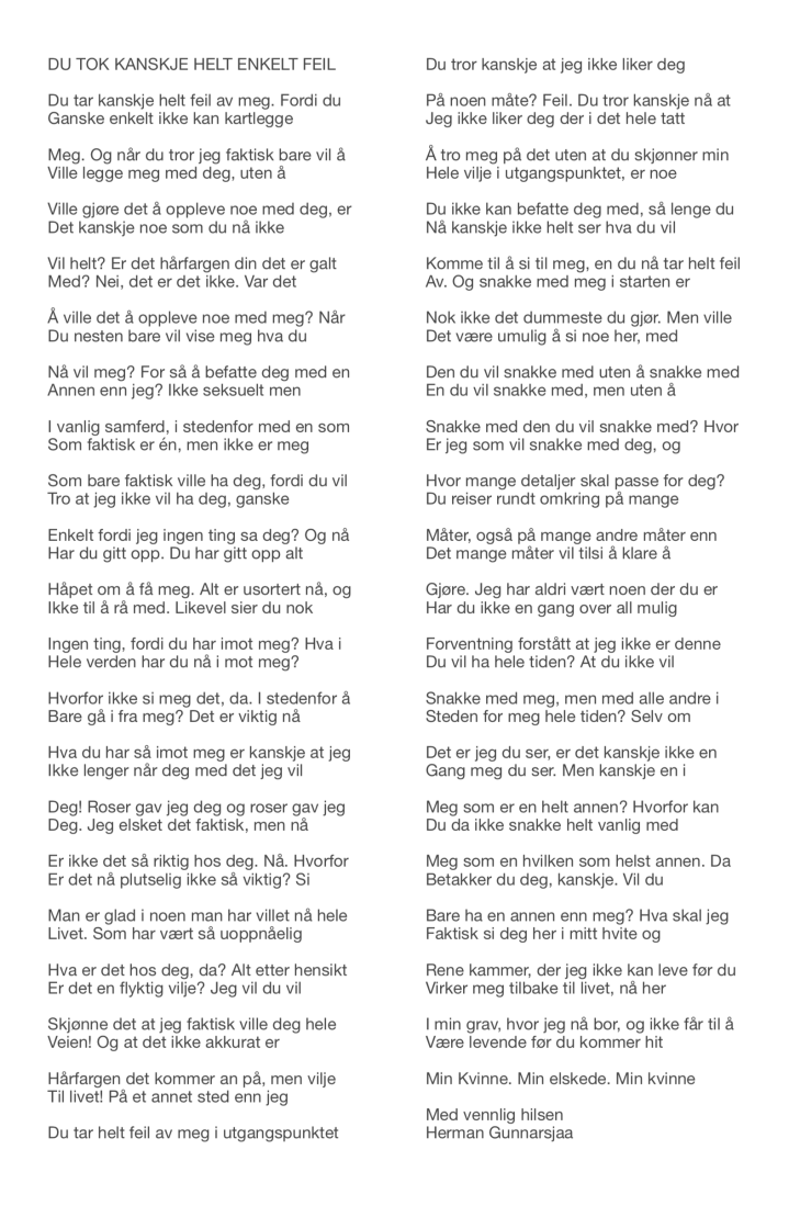 DU TOK KANSKJE HELT ENKELT FEIL