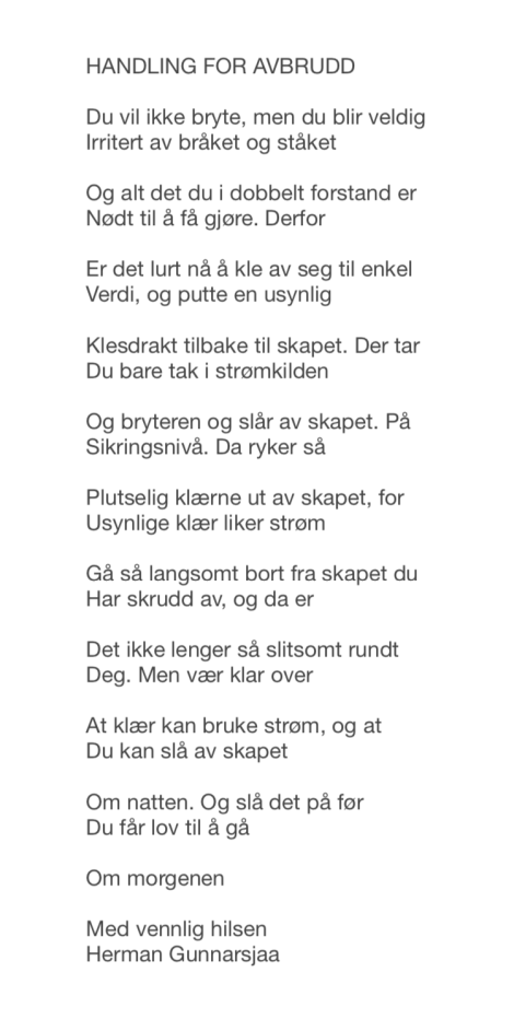 HANDLING FOR AVBRUDD