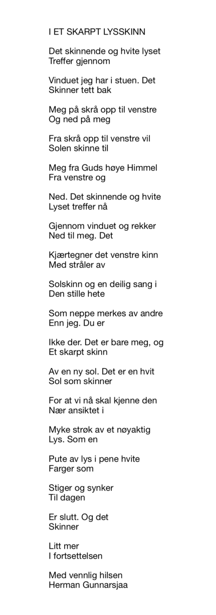 I ET SKARPT LYSSKINN