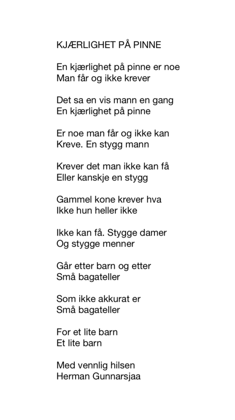 KJÆRLIGHET PÅ PINNE