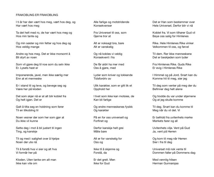 FRAKOBLING ER FRAKOBLING