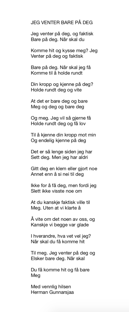 JEG VENTER BARE PÅ DEG