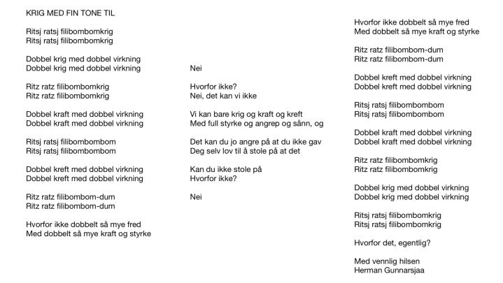 KRIG MED FIN TONE TIL