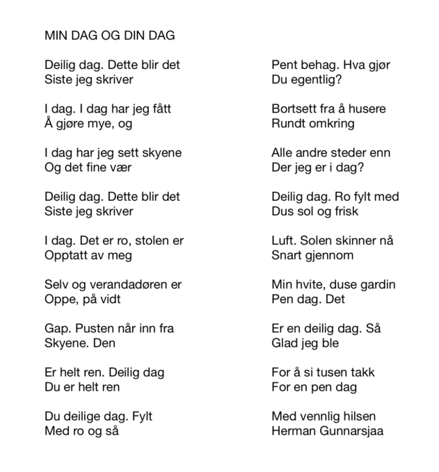 MIN DAG OG DIN DAG