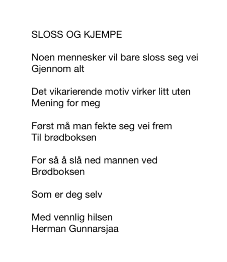 SLOSS OG KJEMPE