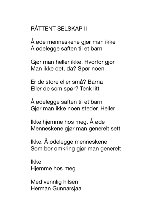 RÅTTENT SELSKAP II