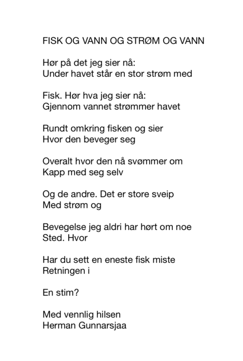 fisk og vann og strØm og vann