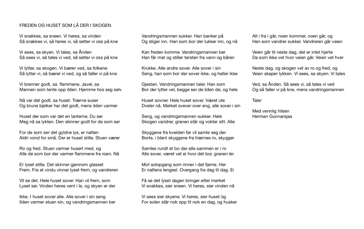 freden og huset som lå der i skogen