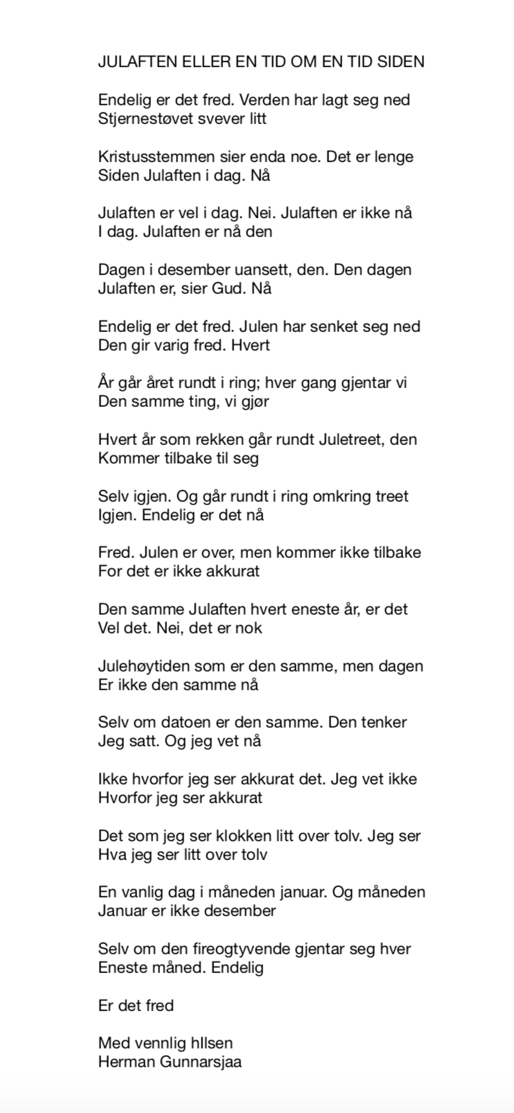 julaften eller en tid om en tid siden