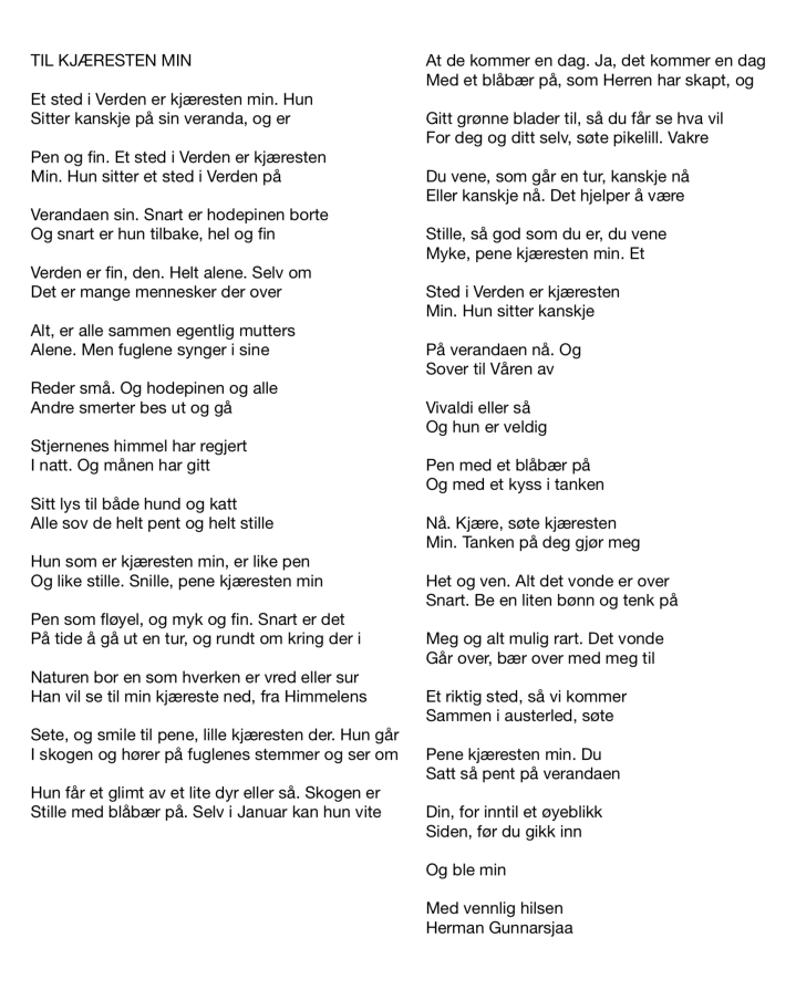 til kjÆresten min