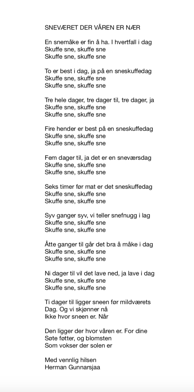 SNEVÆRET DER VÅREN ER NÆR