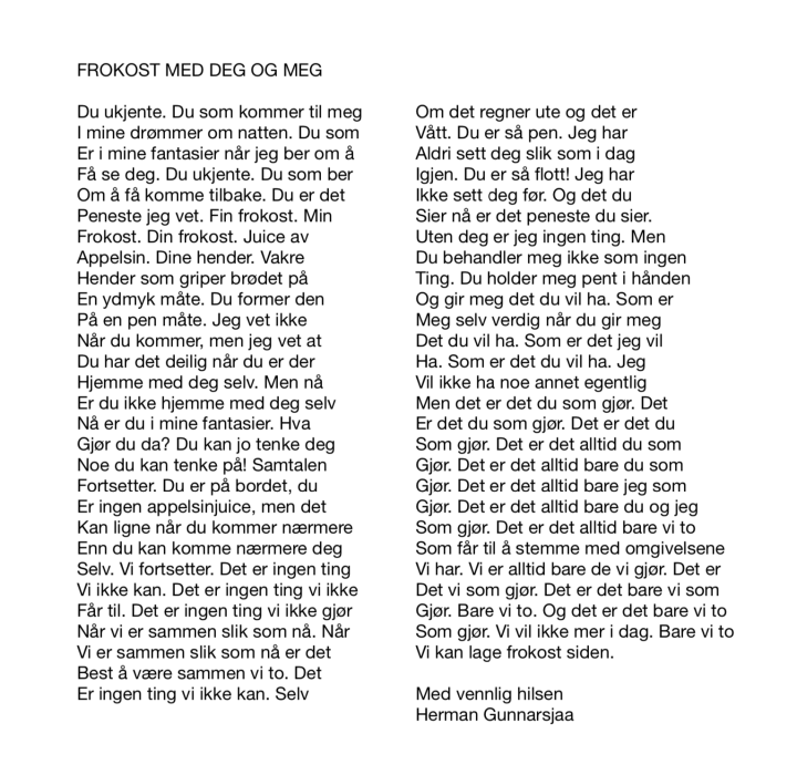 FROKOST MED DEG OG MEG