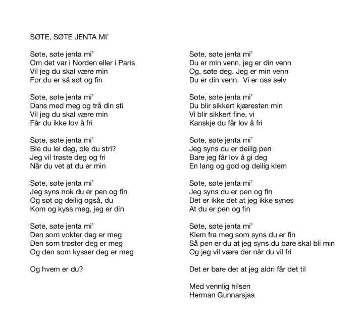 SØTE SØTE JENTA MI