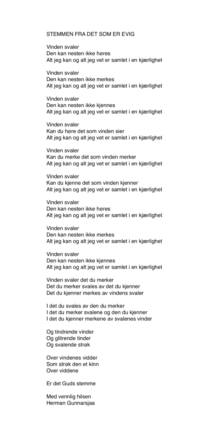 STEMMEN FRA DET SOM ER EVIG